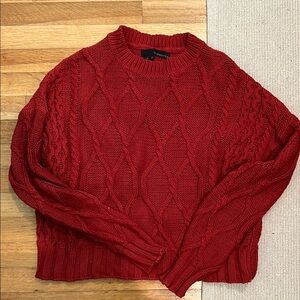 Red Cable Knit Sweater